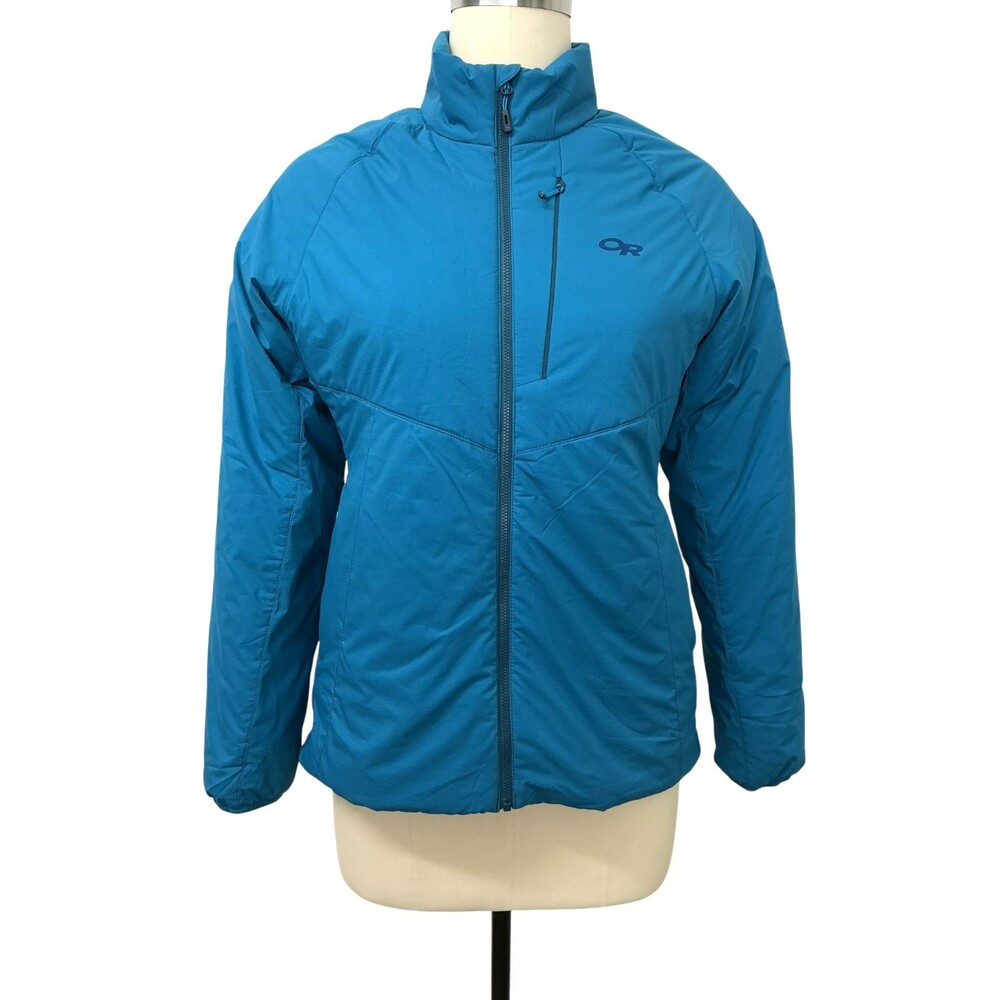Outdoor Research Refuge Air Insulated Jacket Womens L Teal Blue Full Zip Puffer